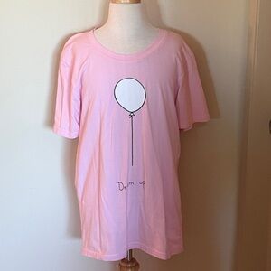 EUC~Amelia James Woman’s Medium T~Shirt Pink W/Pink Balloon~Phrase “Dream Up”